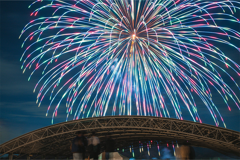 GIFUもとす夢花火の様子